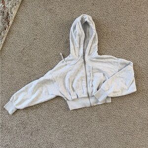ZARA Gray Cropped Hoodie